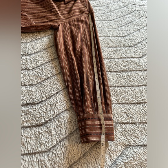Men’s Georg Roth Of Germany Button-Down Shirt Long Sleeve Brown Striped Size M - Picture 10 of 10